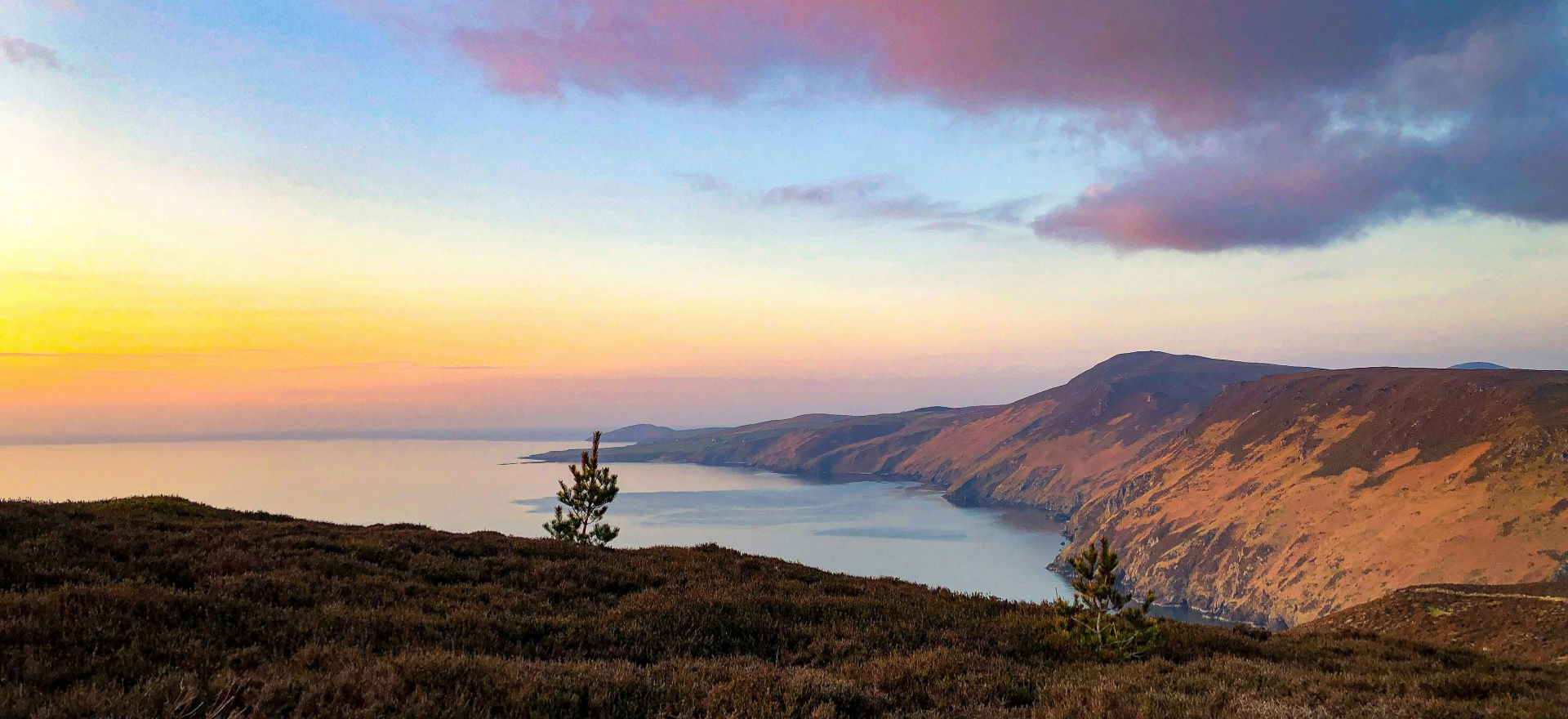 The Isle of Man coastline at sun set