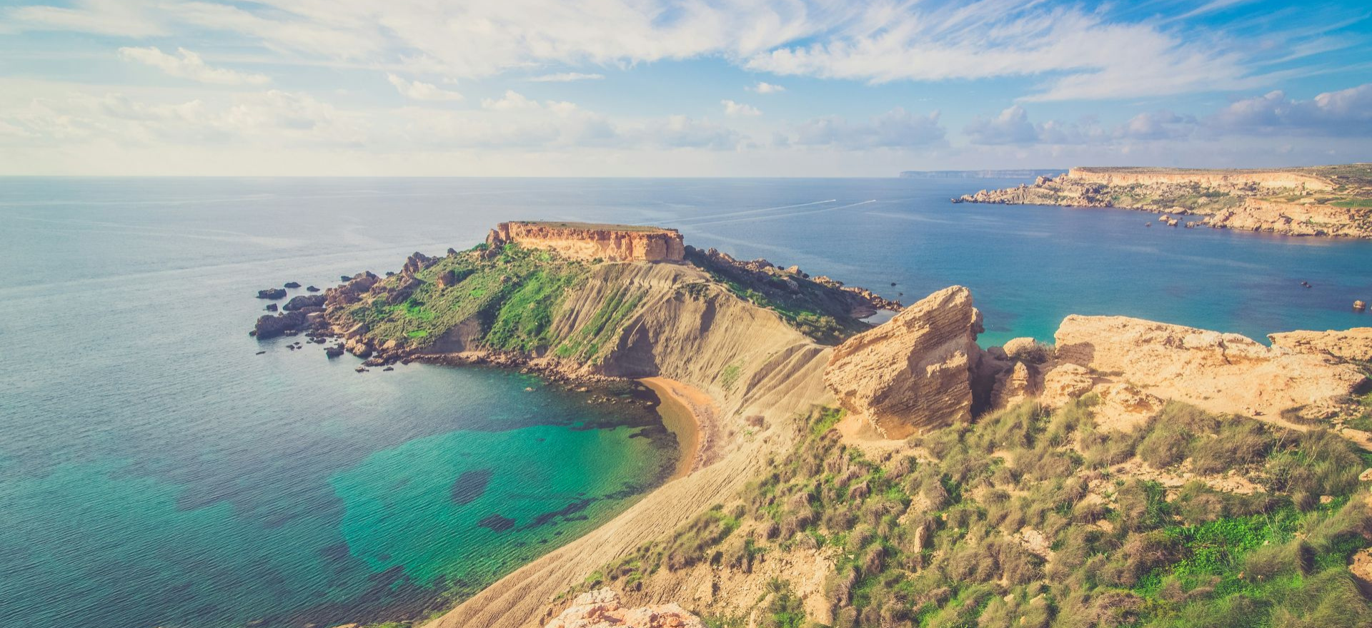 Malta coastline sunny day